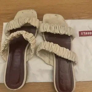 STAUD Shoes Staud Size 37 Maya Ruched Sandal In Cream Poshmark
